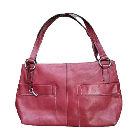 Fossil Red Leather Shoulder Bag - Picture 5 of 11
